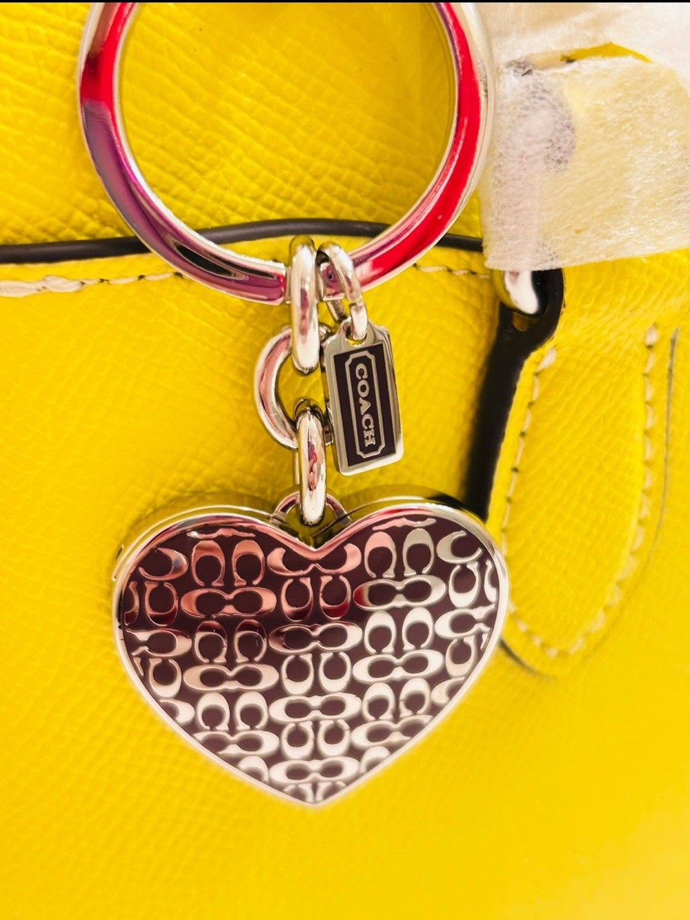 Coach Heart Picture Frame Keychain/ Bag Charm - Gem